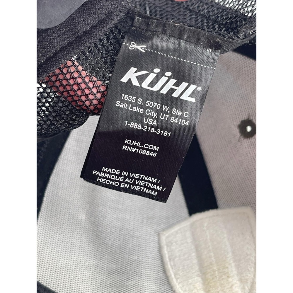 Kuhl Mesh Back Snapback Hat Blue Trucker Style Mountain Crest Logo Hiking - Picture 7 of 7